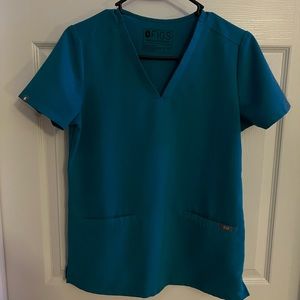 Figs teal Casma top size XS